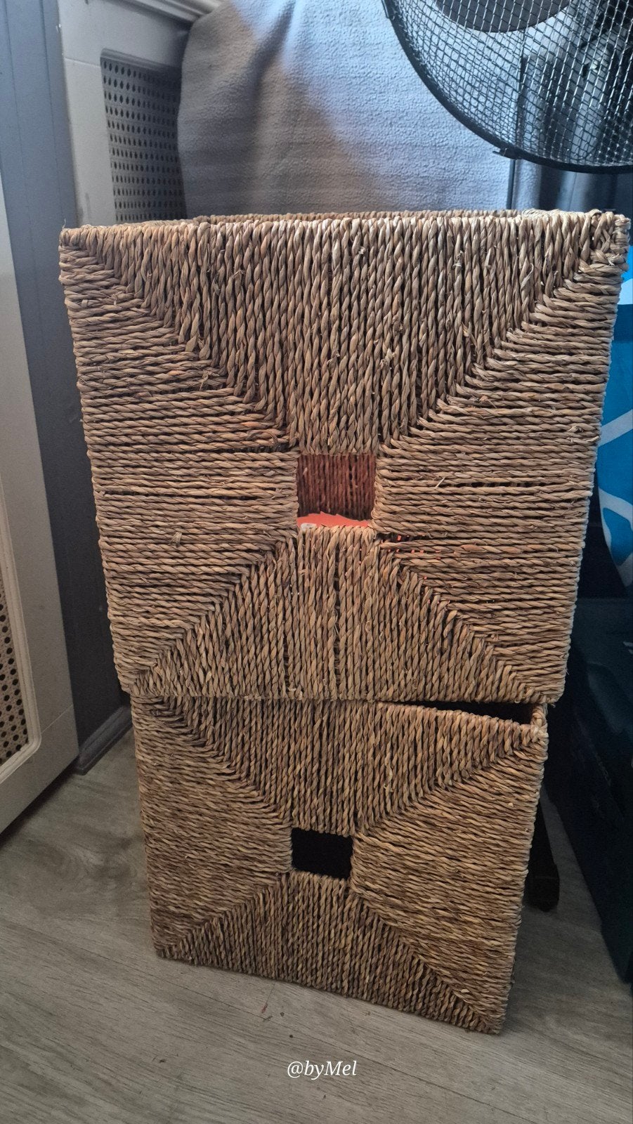 2x Kallax/Expedit rieten manden, Ophalen, Gebruikt, Bruin, Natuurlijk materiaal
