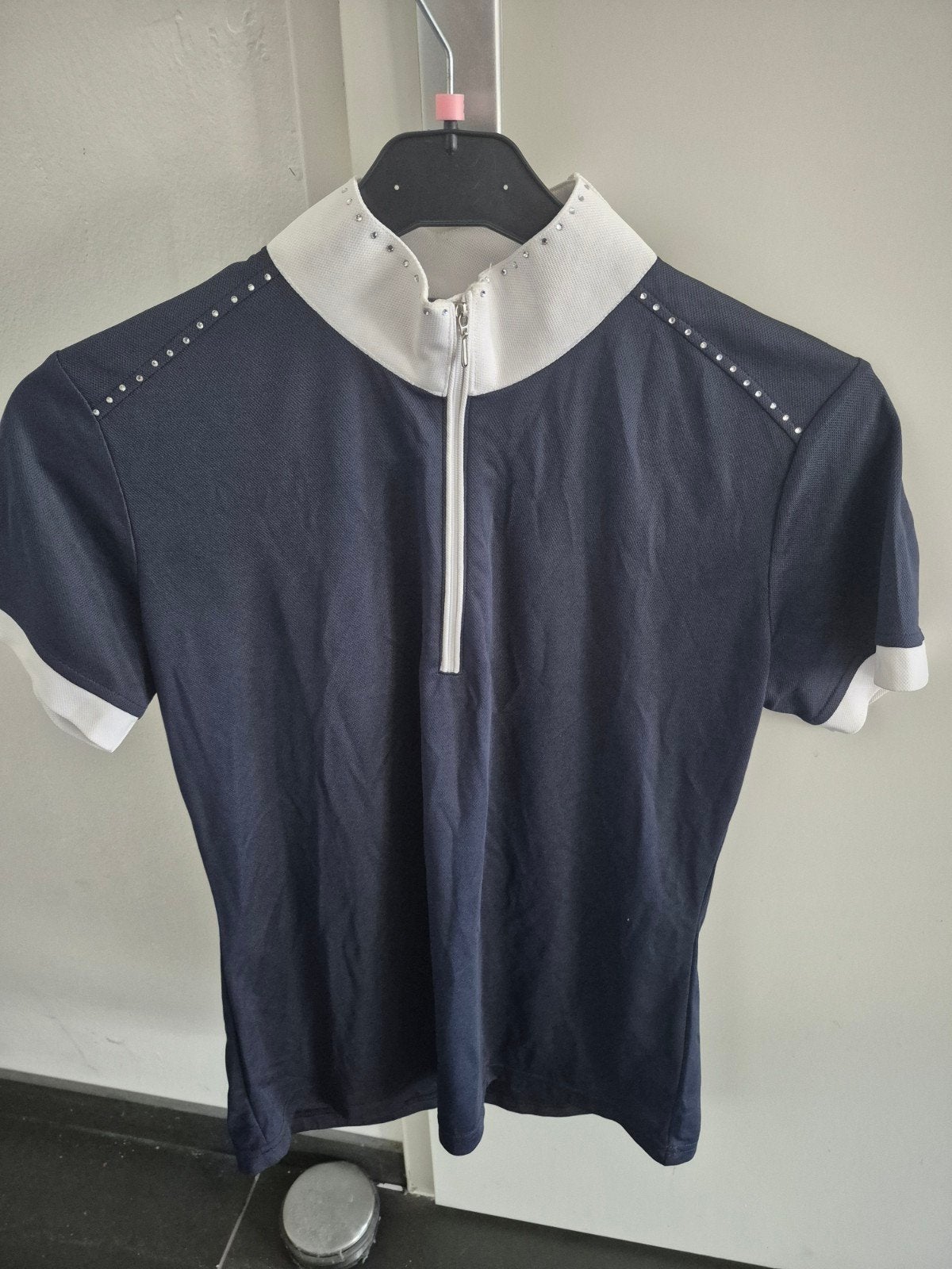 Harys Horse donkerblauw wedstrijdshirt maat L, Dieren en Toebehoren, Paardrijkleding, Gebruikt, L, Ophalen of Verzenden, Harry's Horse
