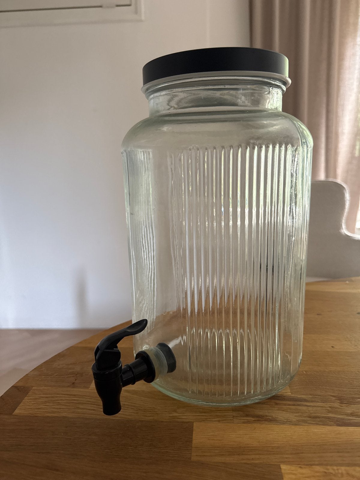 Glazen drankdispenser met tapkraan - 4 liter, Overige typen, Ophalen of Verzenden, Zo goed als nieuw, Glas