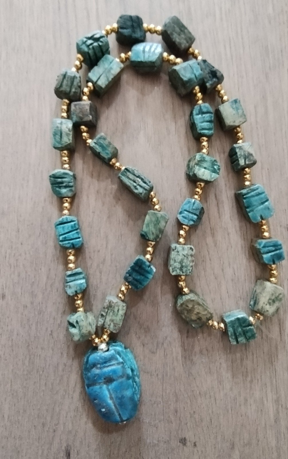 Vintage uit de jaren 1960. Scarabee Kever Egyptische, Ophalen of Verzenden, Zo goed als nieuw, Blauw, Steen of Mineraal