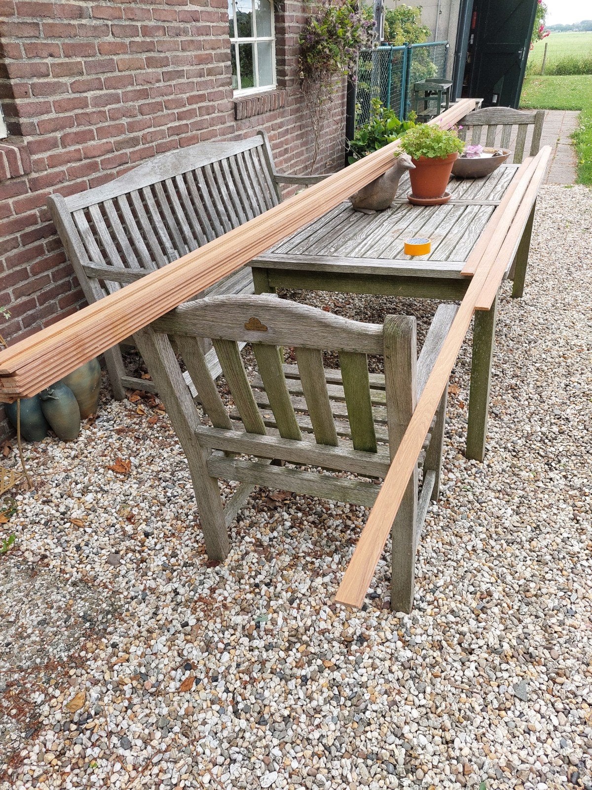 Teak dekdelen 40x7,5mm voor het leggen van een teakdek, Watersport en Boten, Ophalen, Zo goed als nieuw, Overige typen