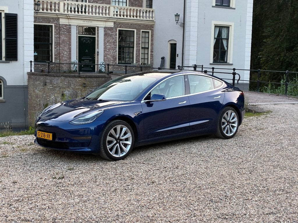Tesla Model 3 Long Range AWD | Blauw | Licht interieur | HW3, Auto's, Automaat, 1831 kg, Beige, Adaptive Cruise Control