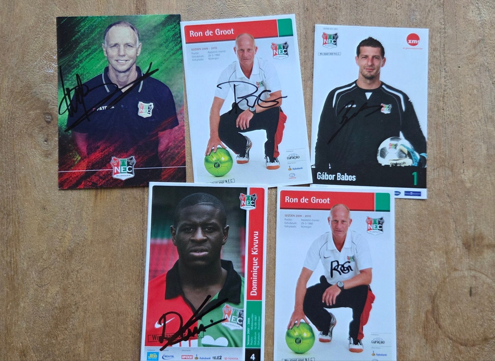 5x NEC spelerskaarten originele handtekeningen, Ophalen of Verzenden, Zo goed als nieuw, Buitenlandse clubs, Spelerskaart