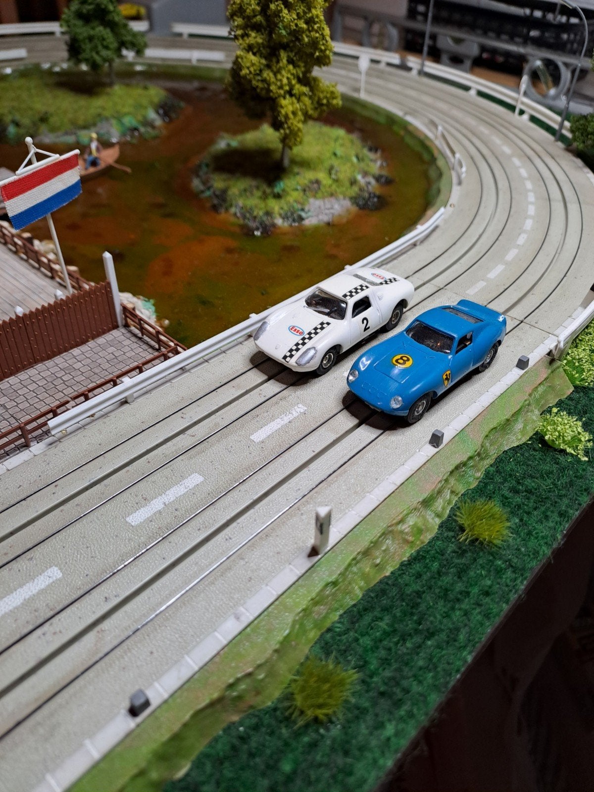 t.k. 2x faller ams racebaan auto. porsche en Ferrari, Ophalen of Verzenden, Elektrisch, Overige merken