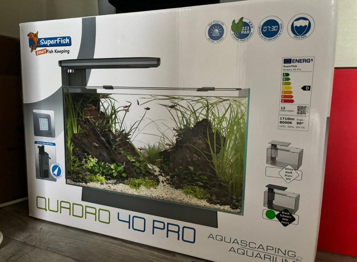 NIEUW & ONGEBRUIKT Superfish Quadro 40 Pro Aquarium, Dieren en Toebehoren, Ophalen, Nieuw, Leeg aquarium, Superfish