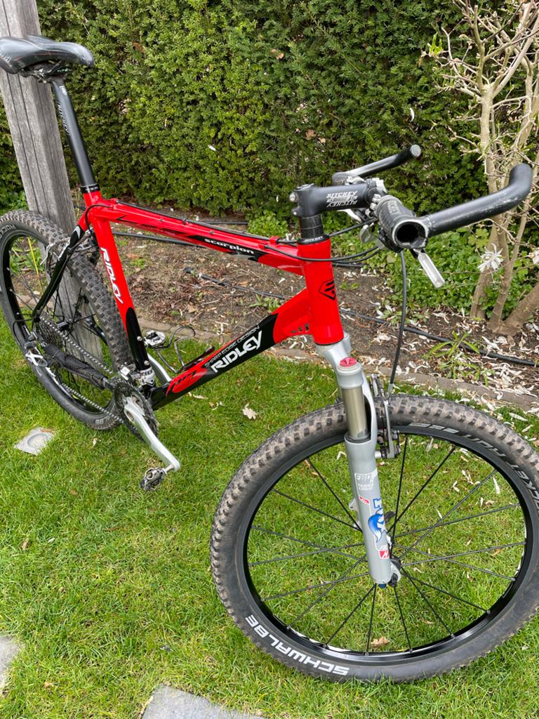 Ridley Scorpion MTB met Shimano XTR en XT, Gebruikt, Velgrem, Meer dan 20 versnellingen, Ophalen