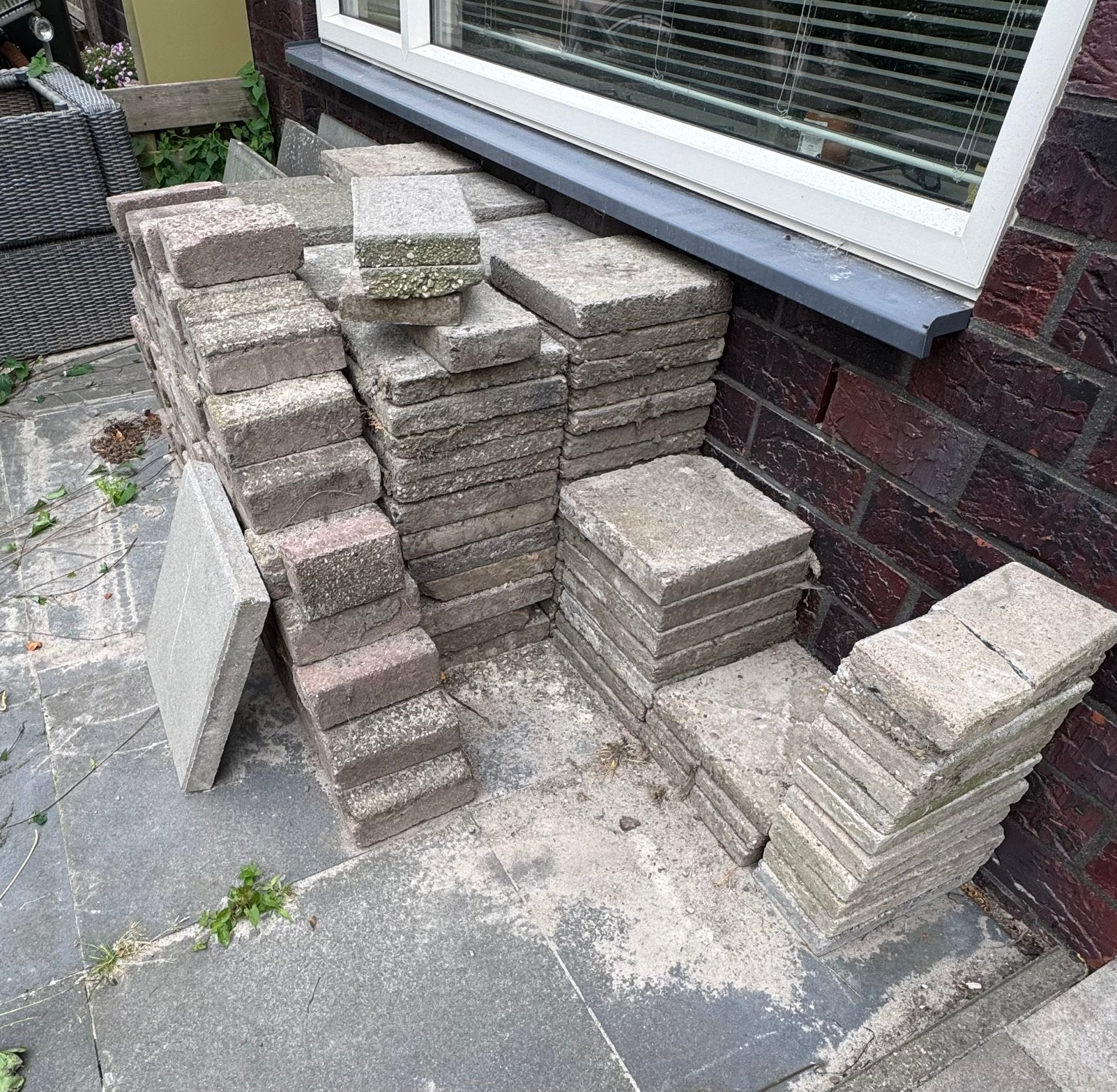 Tegels gratis afhalen, Ophalen, Gebruikt, Beton, Terrastegels