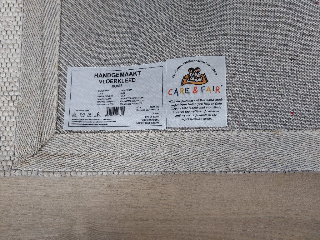 Te koop tapijt 160 x 230 cm, Ophalen, Beige, 150 tot 200 cm, 200 cm of meer