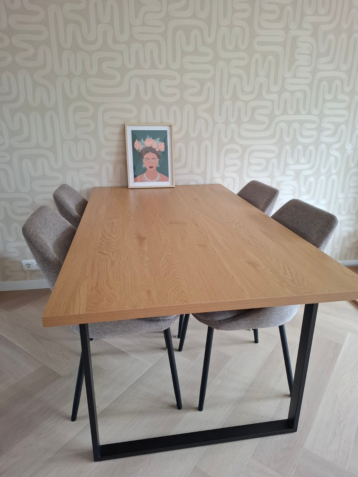 Eettafel met stoelen, set, 160x90 cm - Zo goed als nieuw, Huis en Inrichting, Tafels | Eettafels, 50 tot 100 cm, Zo goed als nieuw