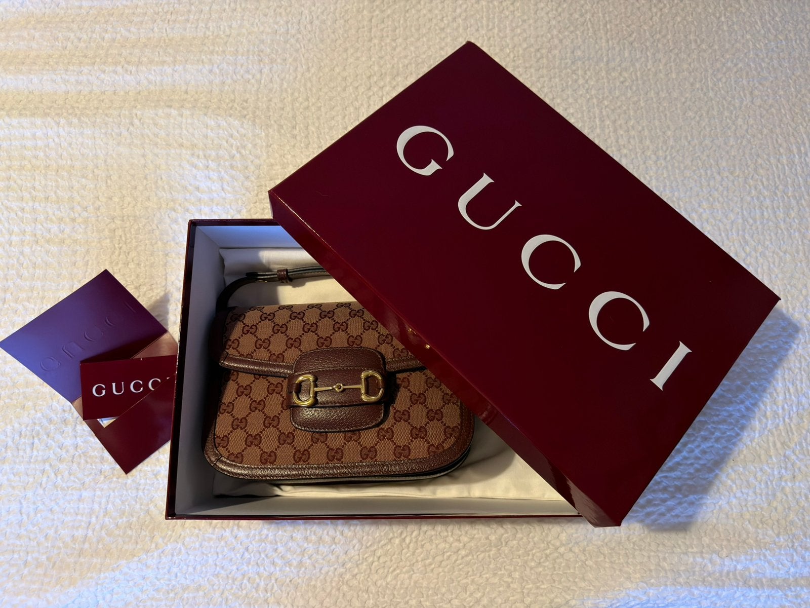Gucci horsebit 1955. Wine color. Shoulder bag. Handbag, Ophalen of Verzenden, Nieuw, Schoudertasje