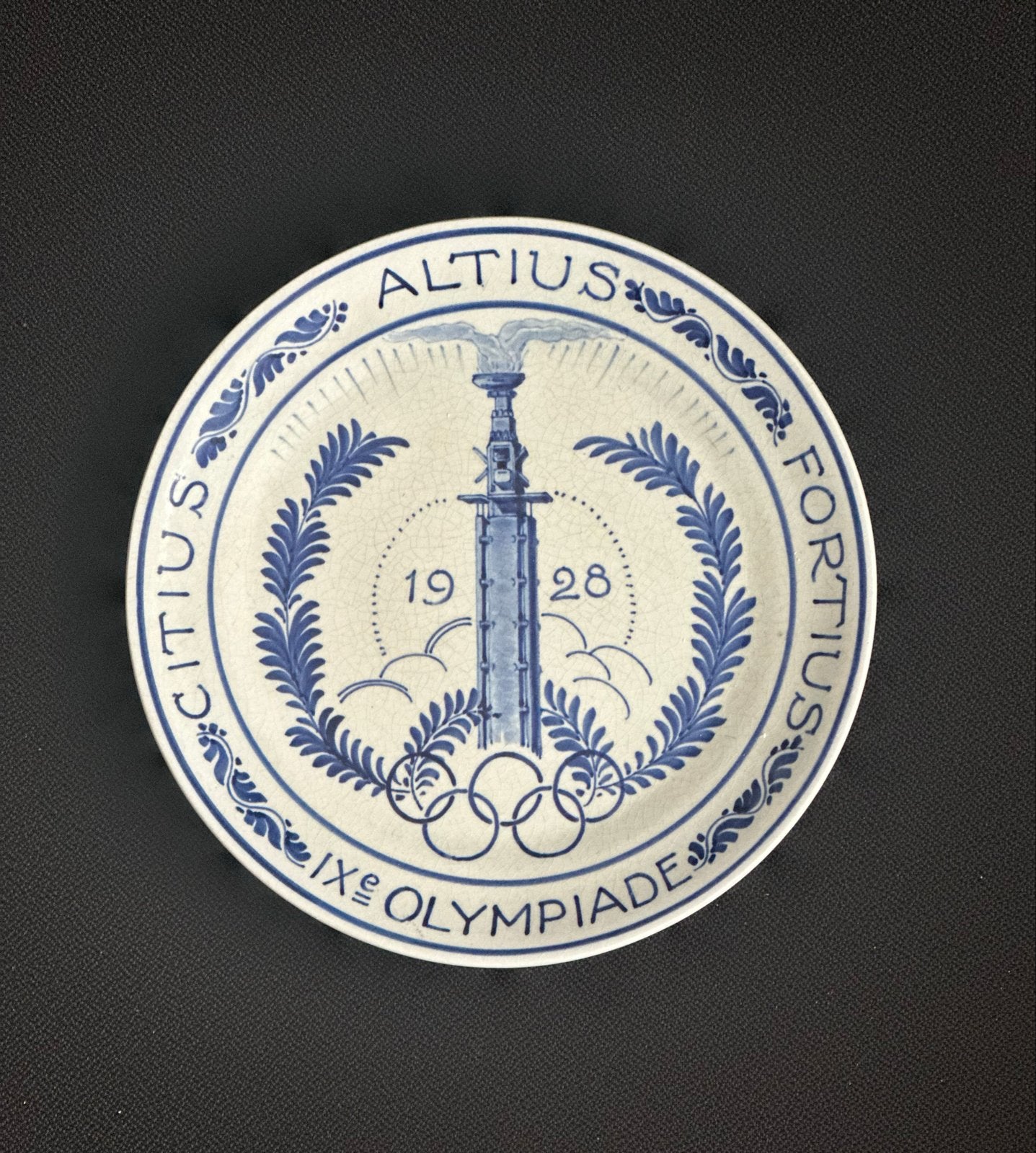 Delfts Blauw Olympische Spelen 1928 Herdenkingsbord, Ophalen of Verzenden