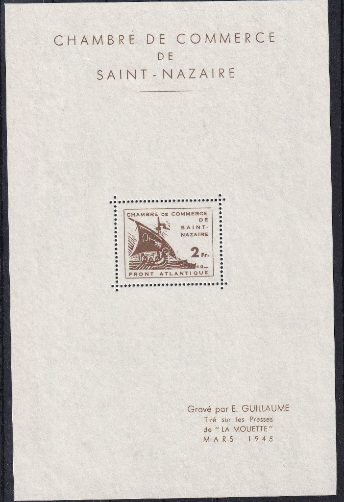 D205) 1945 Duitse bez Frankrijk St Nazaire Mi 2 €6000 MNH ?, Verzenden, Duitse Keizerrijk, Postfris