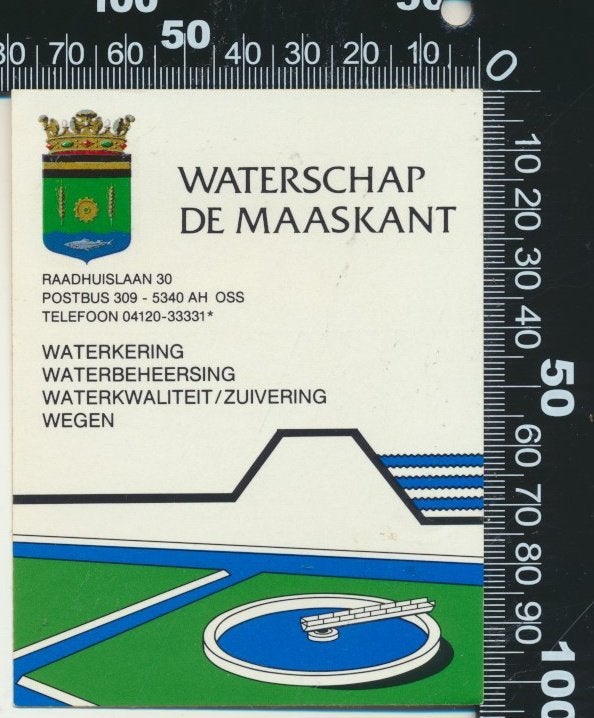 Sticker: Waterschap De Maaskant - Oss (2), Ophalen of Verzenden, Zo goed als nieuw, Dier en Natuur