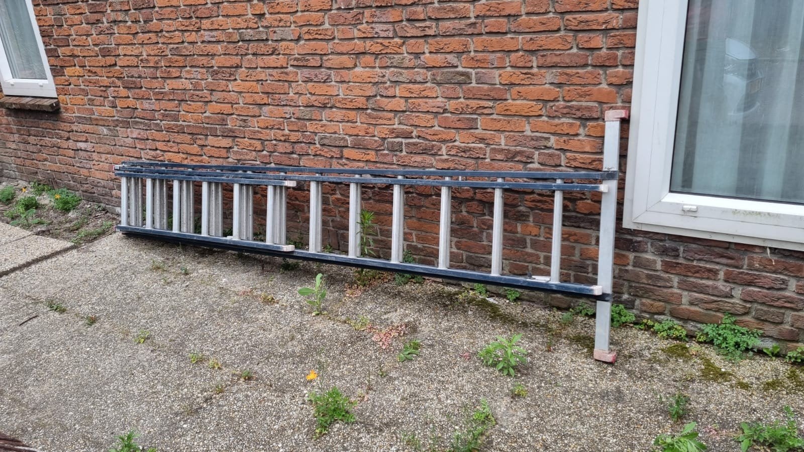 Altrex 3x12 ladder - 6 treden ingekort, Ophalen, Gebruikt, Ladder, Opvouwbaar of Inschuifbaar