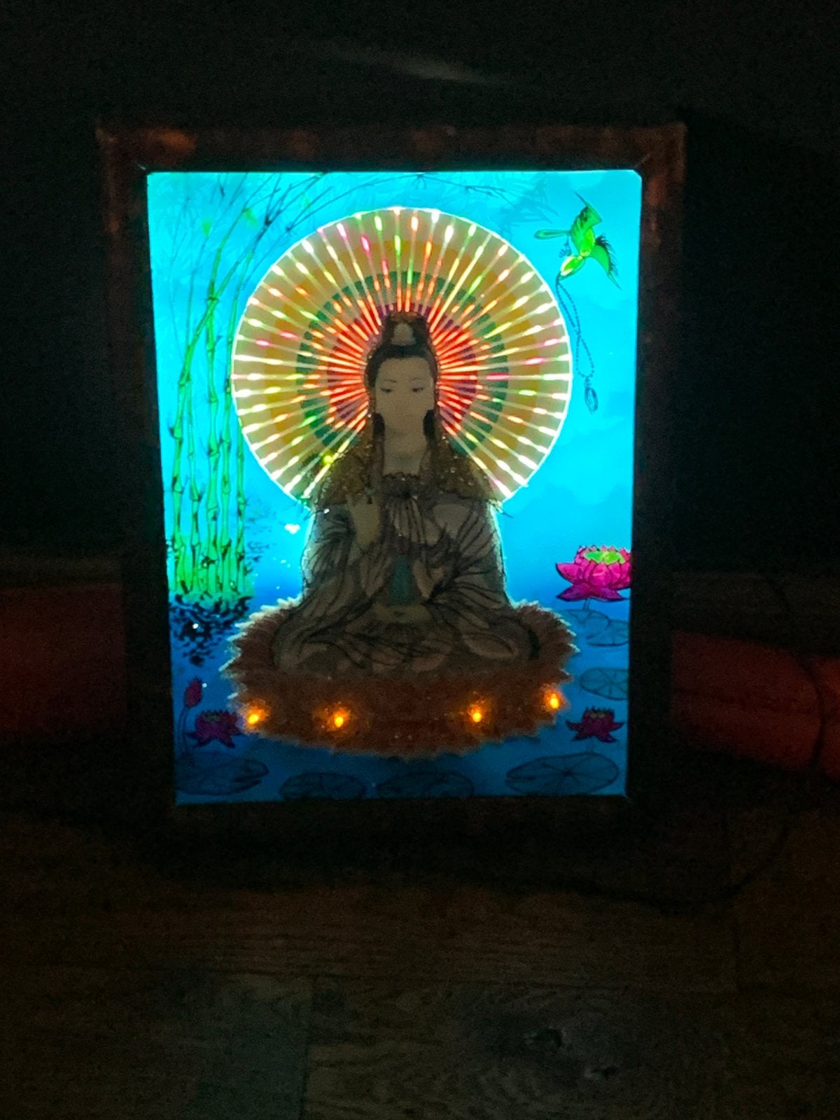 Kitch buddha lamp wandlamp, Ophalen of Verzenden