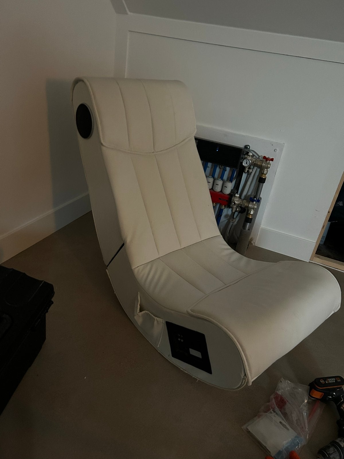 Witte Gaming Stoel met Geïntegreerde Speakers, Ophalen, Zo goed als nieuw