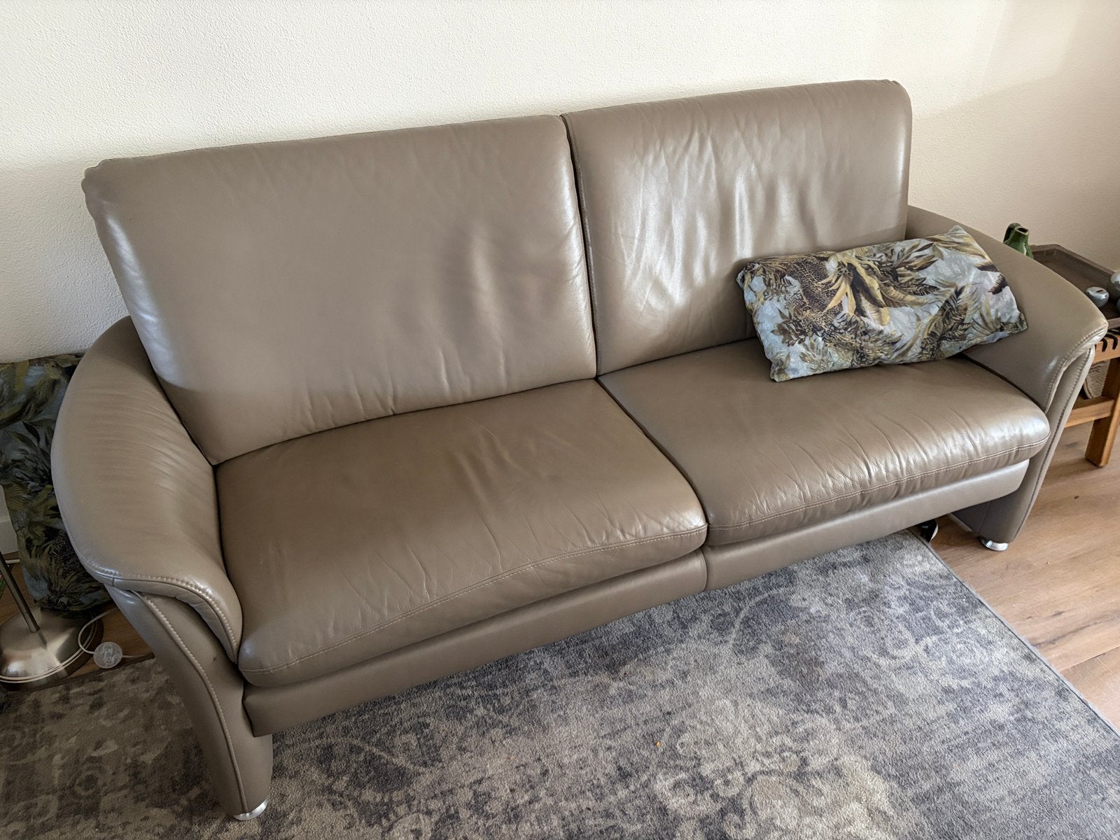 Leren driezitsbank, Ophalen, Gebruikt, 150 tot 200 cm, Driepersoons