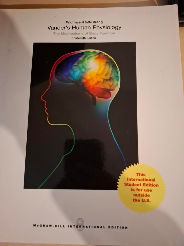 Vander's Human Physiology - 13e editie, Zo goed als nieuw, Widmaier, Raff, Strang, Beta, HBO