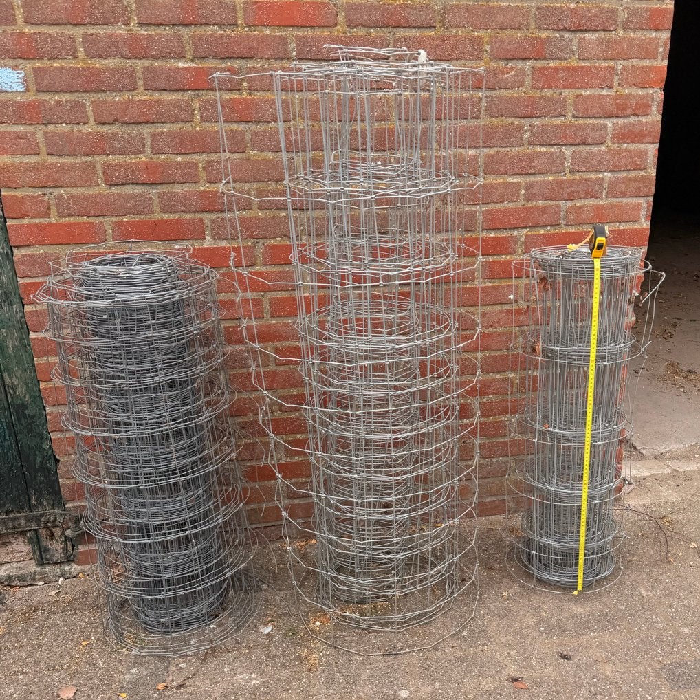 Schapengaas 3 rollen, 120cm en 80cm hoog, ca. 100m, Ophalen, Gebruikt, 20 meter of meer, Gaas
