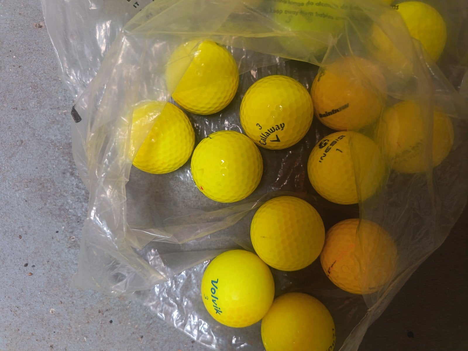 Gele golfballen - Diverse merken, Ophalen, Gebruikt, Bal(len), Overige merken