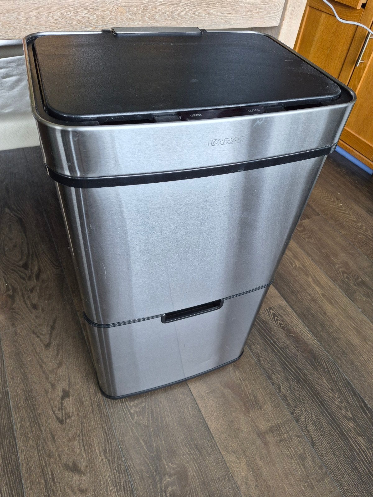 Sensor RVS recycle vuilnisbak 62 liter, 50 – 75, Gebruikt, 40 liter of meer, Ophalen of Verzenden