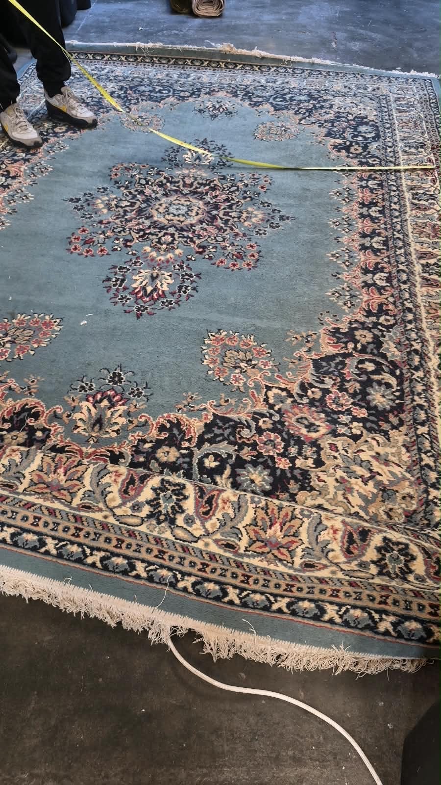 Vintage Perzisch tapijt - 320x230 cm, Gebruikt, Blauw, Ophalen of Verzenden, 200 cm of meer