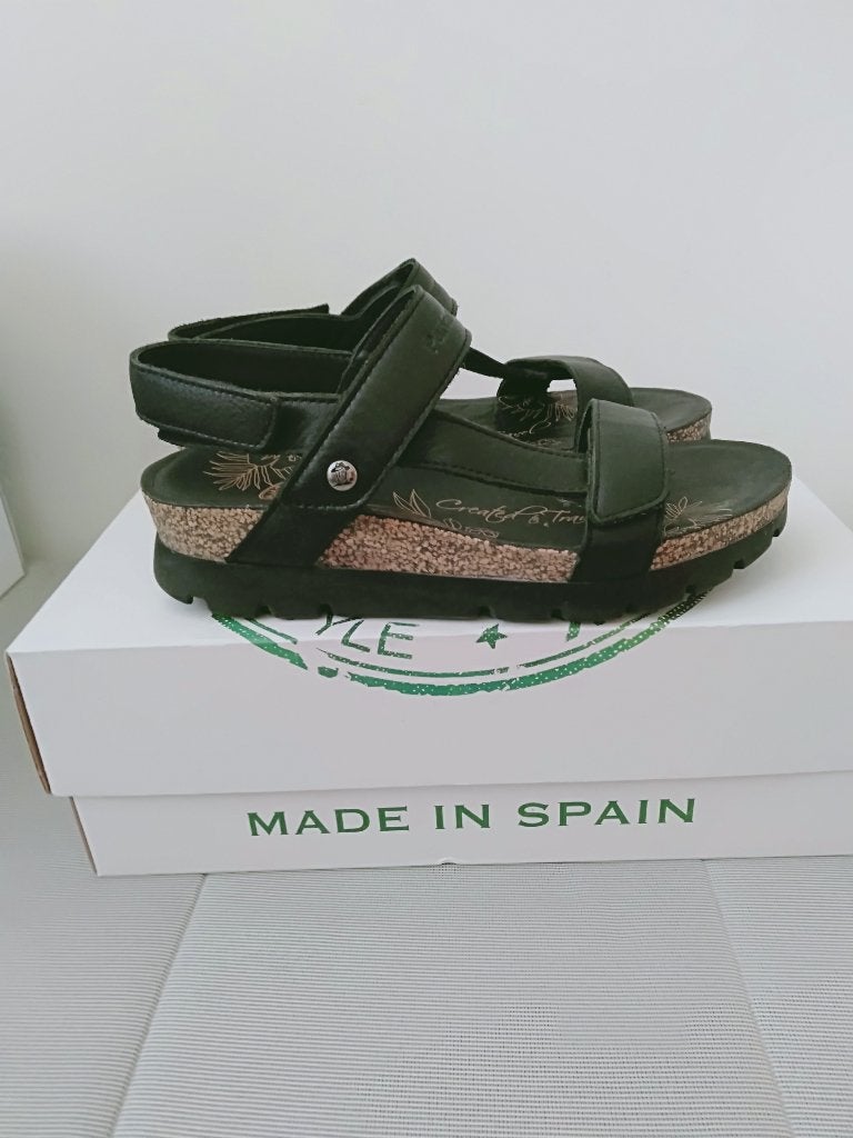 Sandalen leer Panama Jack maat 36, Zwart, Zo goed als nieuw, Panama Jack, Sandalen of Muiltjes