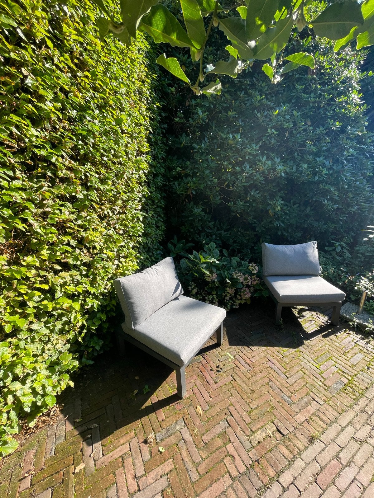 Exotan tuinstoelen / lounge stoelen met kussens - 2 stuks, Ophalen, Gebruikt, Aluminium