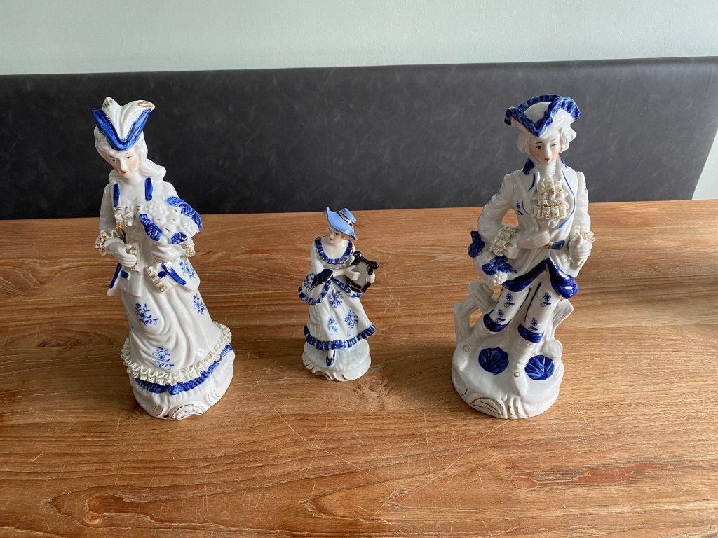Antieke Beelden van Dame en Heer - 50+ Jaar Oud, Verzamelen, Ophalen of Verzenden, Gebruikt, Mens