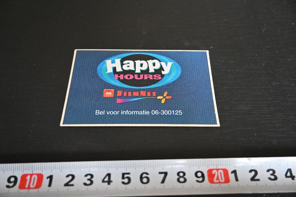 sticker HAPPY Hours FILMNET, Verzamelen, Ophalen, Zo goed als nieuw
