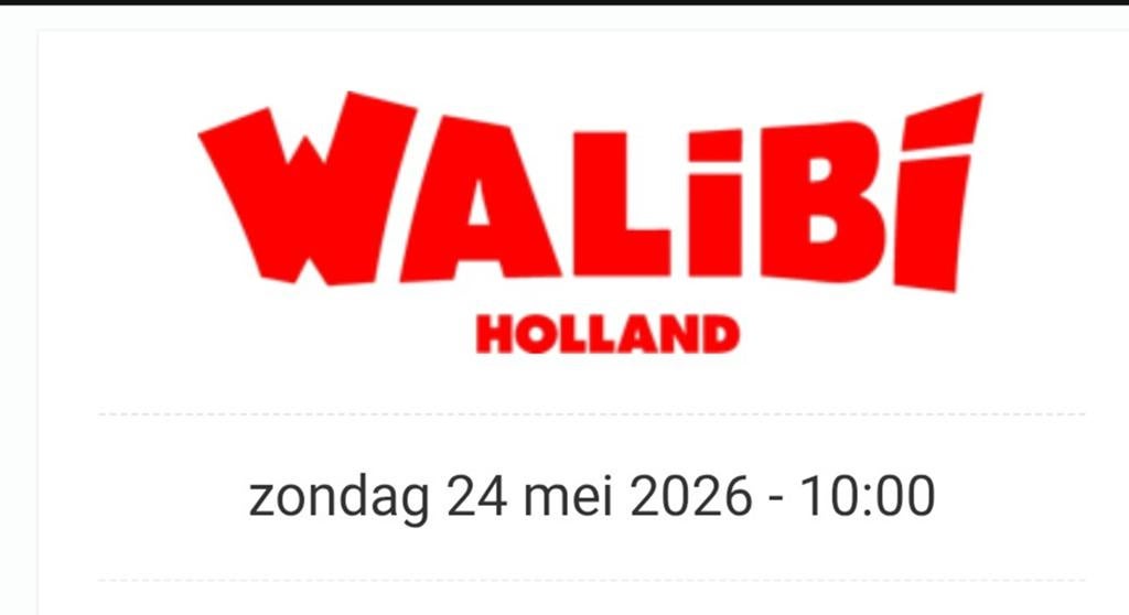 Walibi Holland kaartje, Tickets en Kaartjes, Eén persoon, Ticket of Toegangskaart
