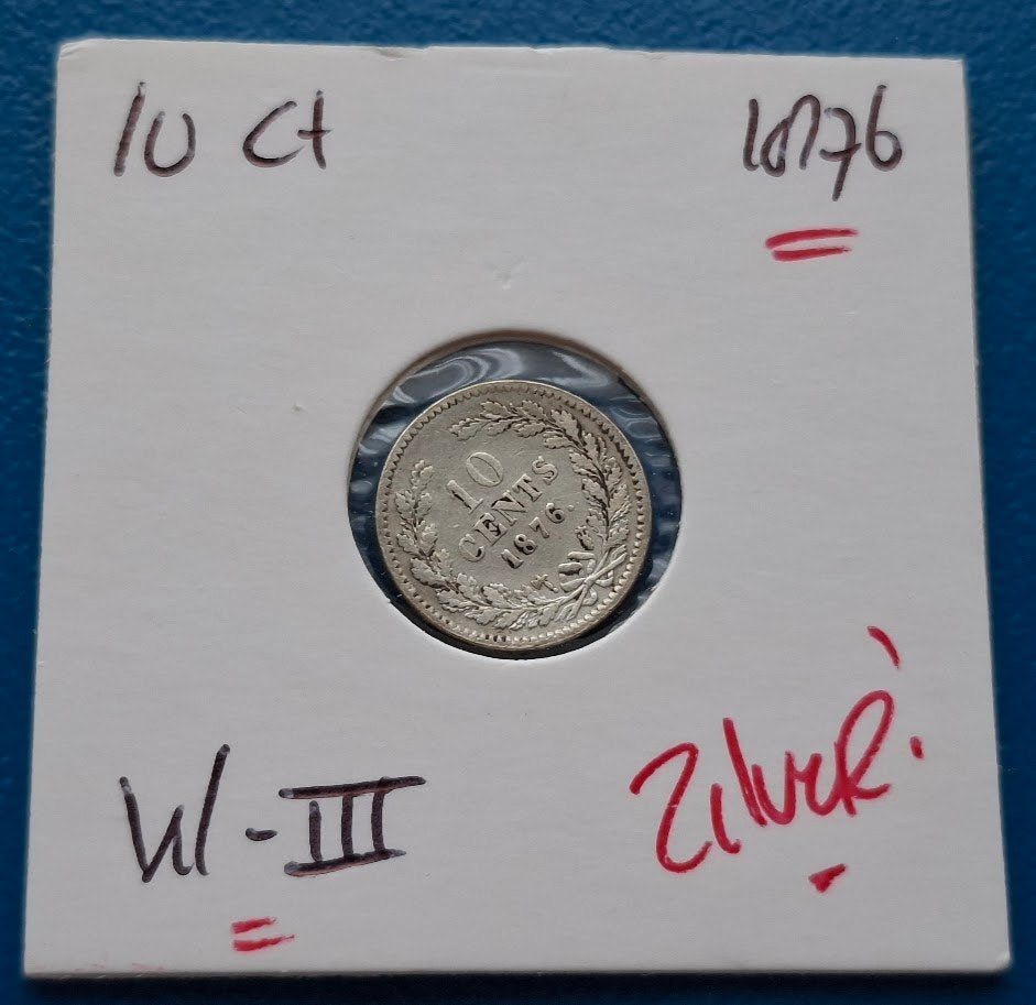 * Nederland 10 cent 1876 - Willem III, Ophalen of Verzenden, Koning Willem III, 10 cent, Zilver