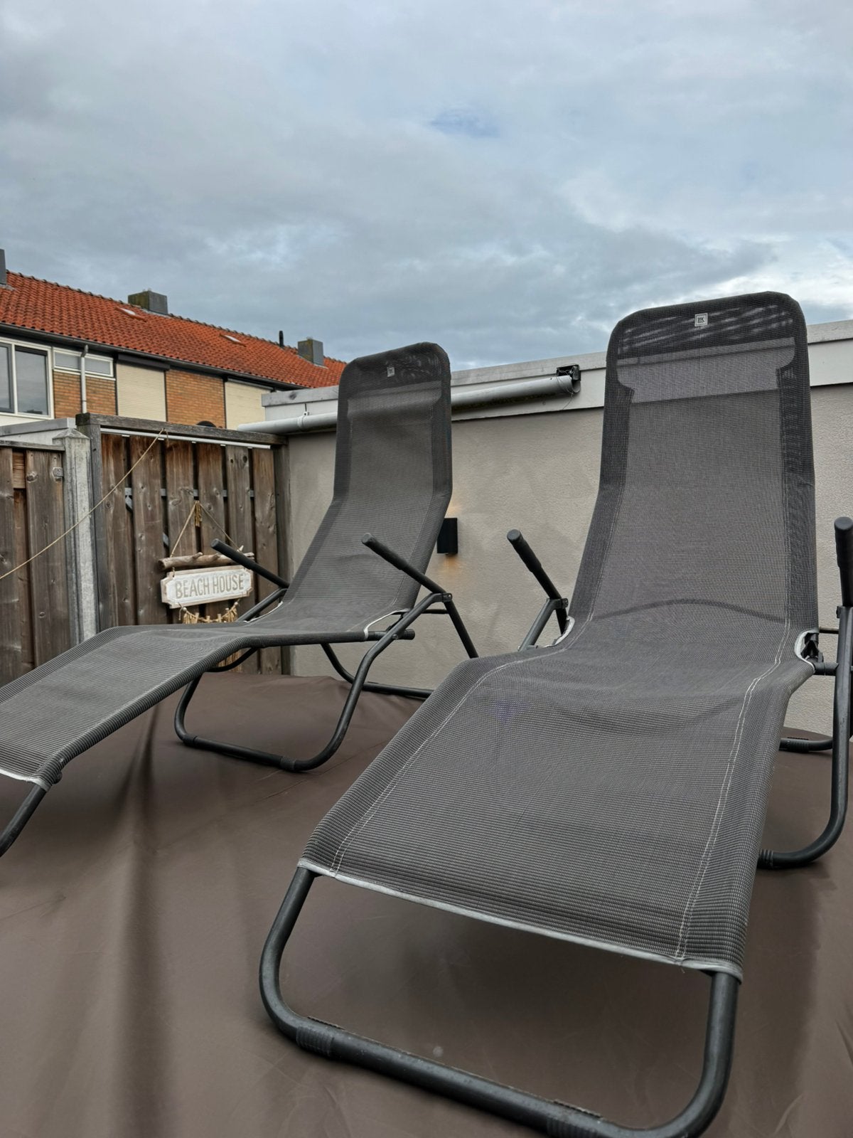 2 Ligstoelen, Ophalen, Zo goed als nieuw, Aluminium, Inklapbaar