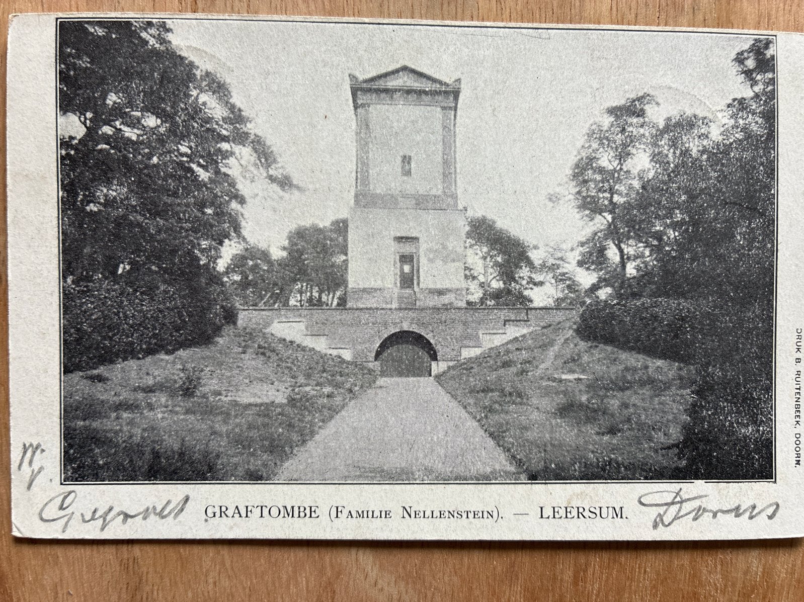 Oude ansichtkaart Graftombe Familie Nellestein Leersum 1902, Ophalen of Verzenden, Voor 1920, Gelopen, Utrecht