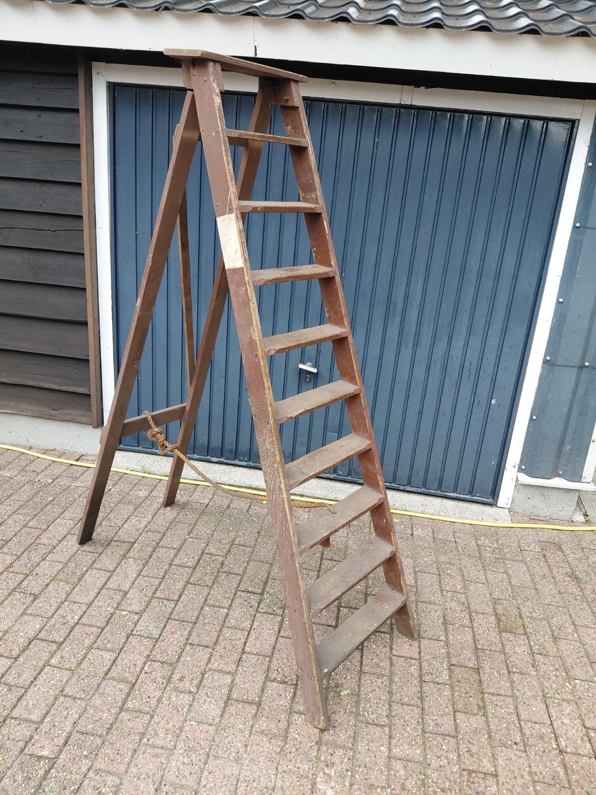 oude houten trap 195 cm, Doe-het-zelf en Verbouw, Ophalen, Gebruikt