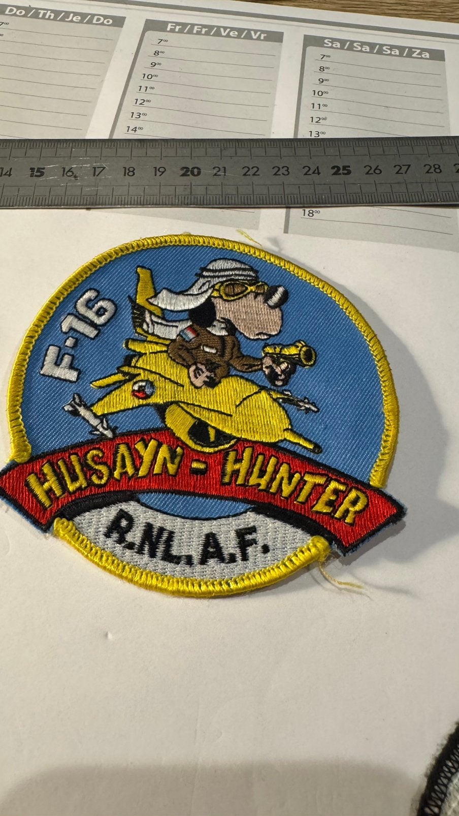 Patch f-16 luchtmacht klu husayn hunter 315 squadron, Ophalen of Verzenden, Zo goed als nieuw, Patch, Badge of Embleem