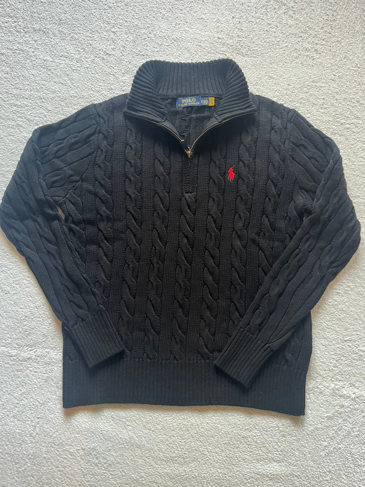 Ralph lauren cable knit sweater, Verzenden, Nieuw, Maat 46 (S) of kleiner, Zwart