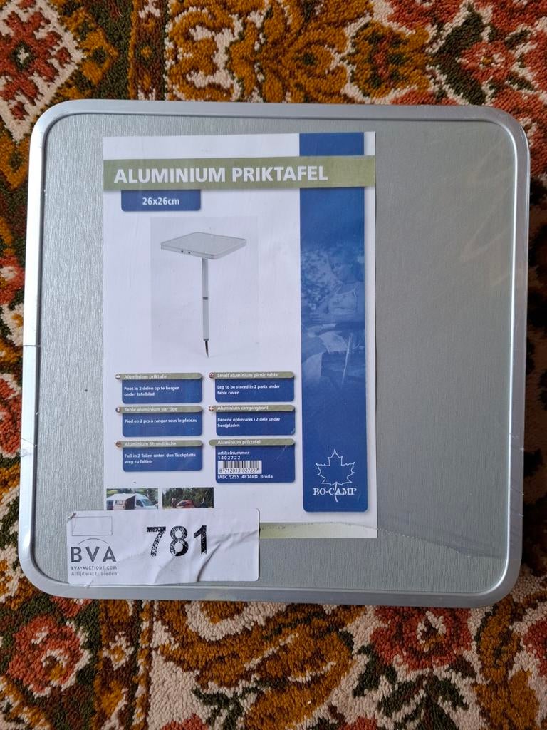 Aluminium priktafel/koffietafeltje/picknicktafel, 2626, Vierkant, Ophalen of Verzenden, Inklapbaar, Nieuw