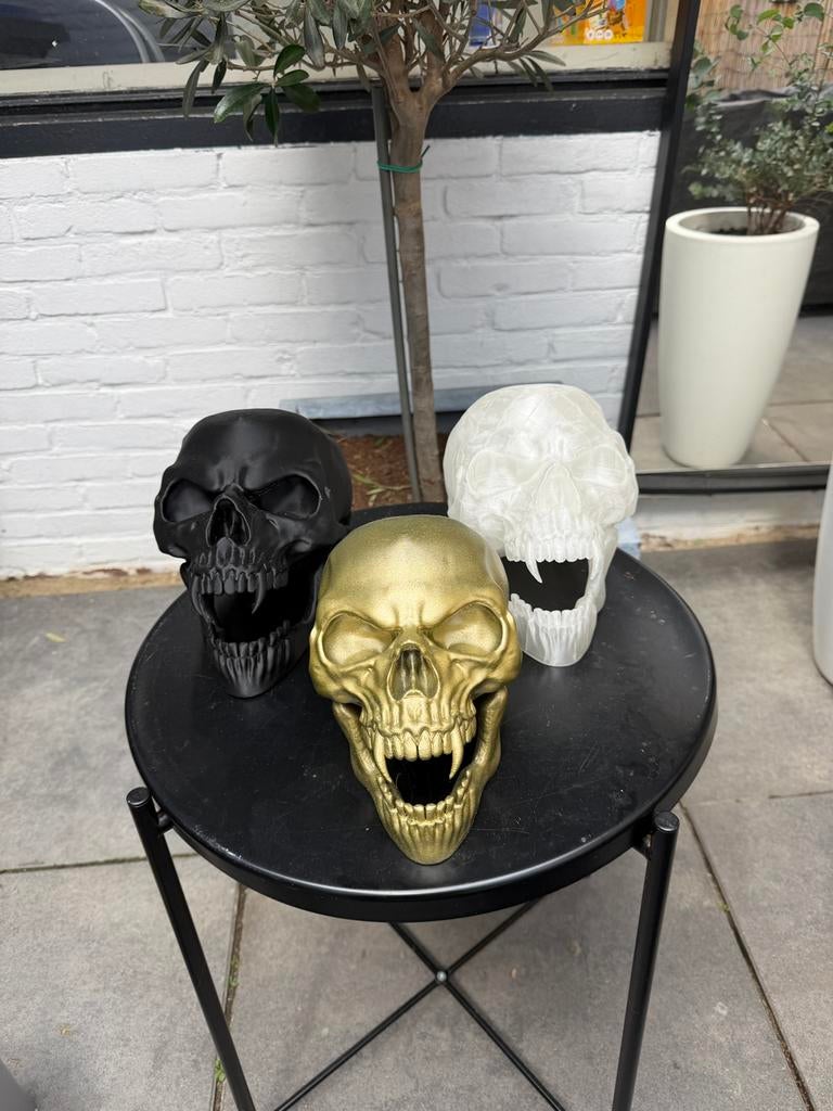 Skulls skelet zwart wit of goud beeldje, Verzamelen, Beelden en Beeldjes, Ophalen of Verzenden, Zo goed als nieuw, Dier