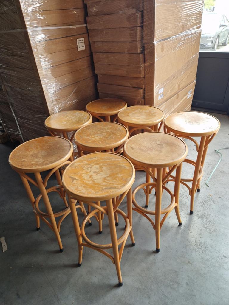 8st thonet barkrukken, 2 krukken, Ophalen, Gebruikt, 60 tot 90 cm