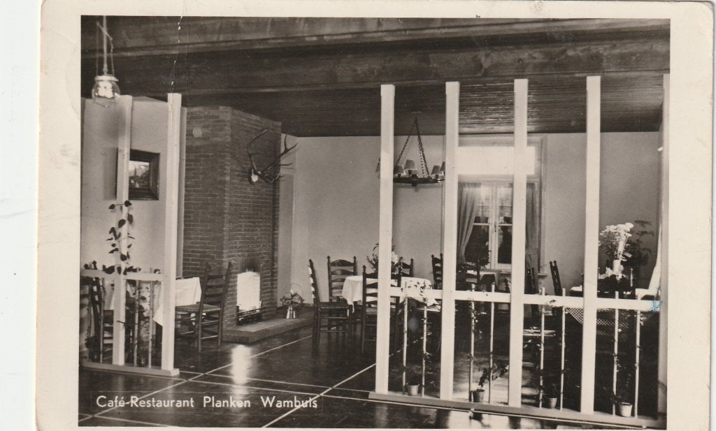 Ede (Gld) - Café Restaurant Planken Wambuis, ca. 1956., Verzamelen, Ophalen of Verzenden, 1940 tot 1960, Gelopen, Gelderland