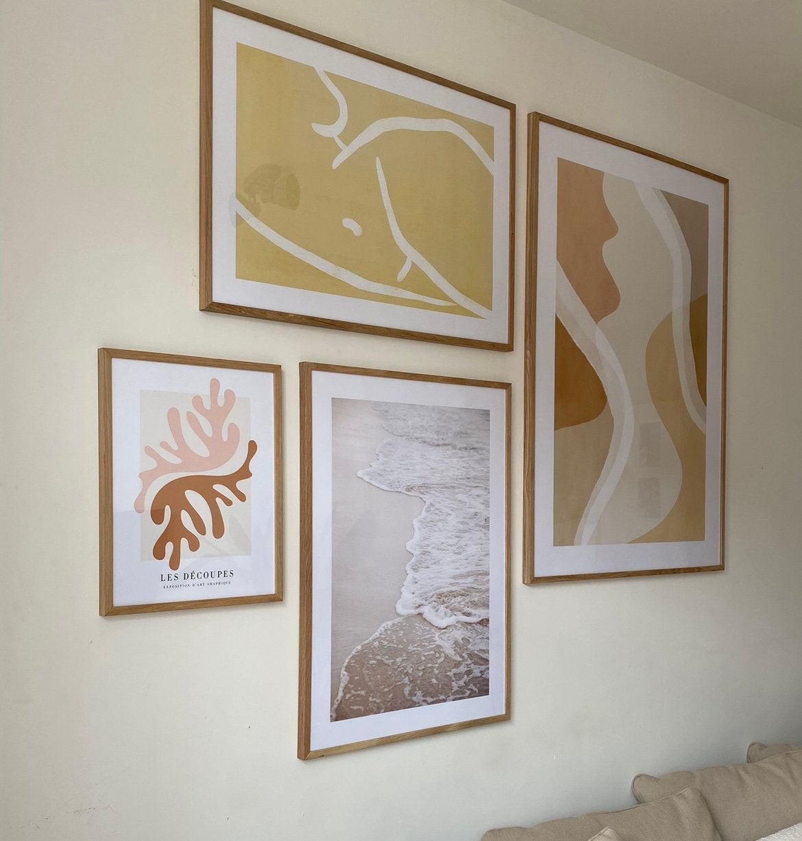 Desenio Set van 4 kunstprints met houten lijsten, Ophalen, 75 – 100, 50 tot 75 cm, Print