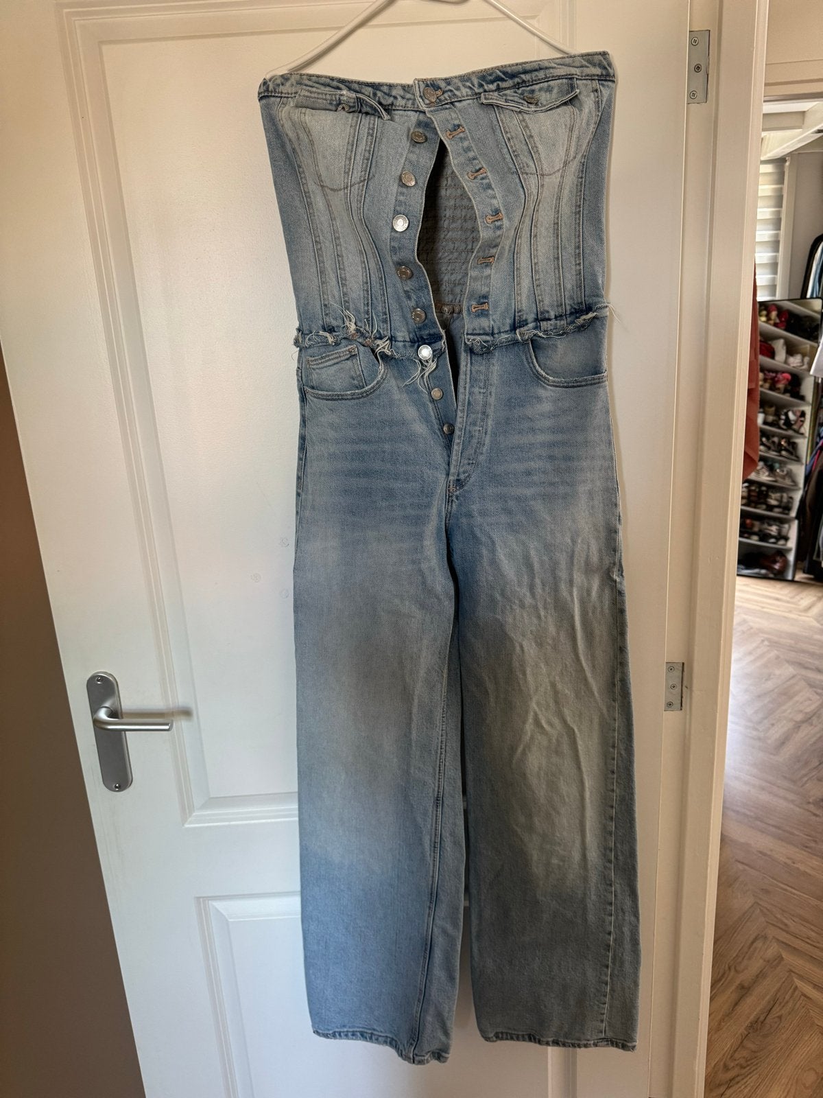 Zara spijker jumpsuit maat S, Ophalen of Verzenden, Zo goed als nieuw, Maat 36 (S), Blauw