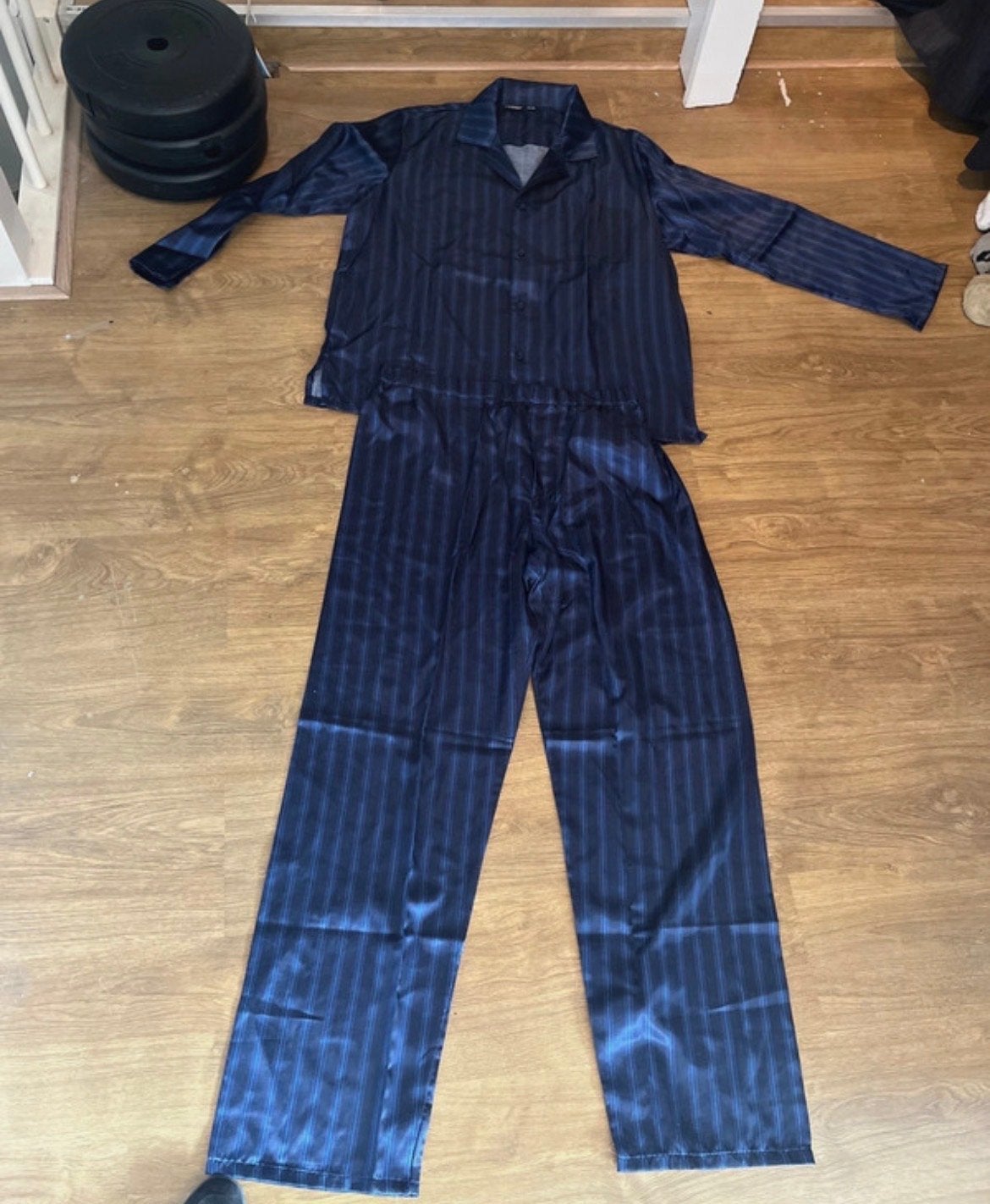 LIVERGY Heren Pyjama - Donkerblauw gestreept - Maat XL, Ophalen of Verzenden, Zo goed als nieuw, Maat 56/58 (XL)