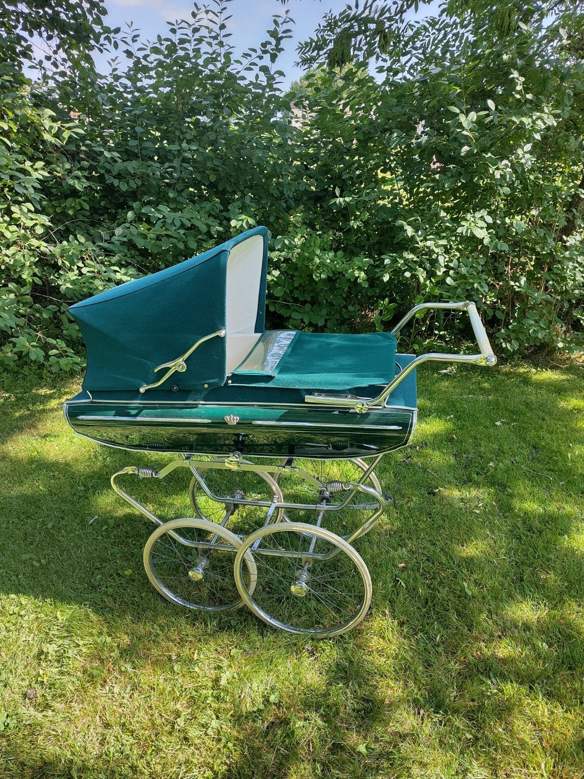 Vintage Van Delft kinderwagen - Groen, Kinderen en Baby's, Kinderwagens en Combinaties, Ophalen, Gebruikt, Kinderwagen, Overige merken