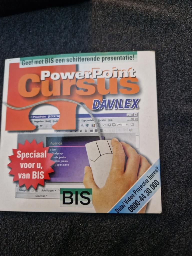 Vintage PowerPoint Cursus DAVILEX - Leer presenteren met BIS, Computers en Software, Ophalen of Verzenden, Gebruikt, Software cursus
