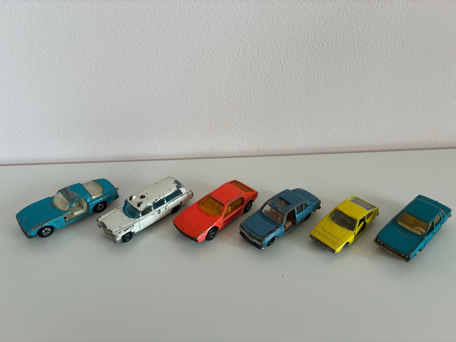 Set van 6 vintage Majorette en Matchbox speelgoedauto's, Ophalen of Verzenden, Gebruikt, Auto
