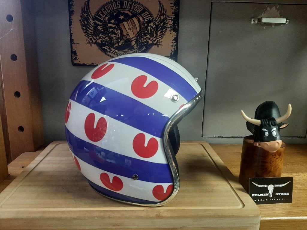 Friesland motor helm S friese vlag scooter helm fryslan helm, Bergen NH, Dames, Jethelm, Ophalen of Verzenden