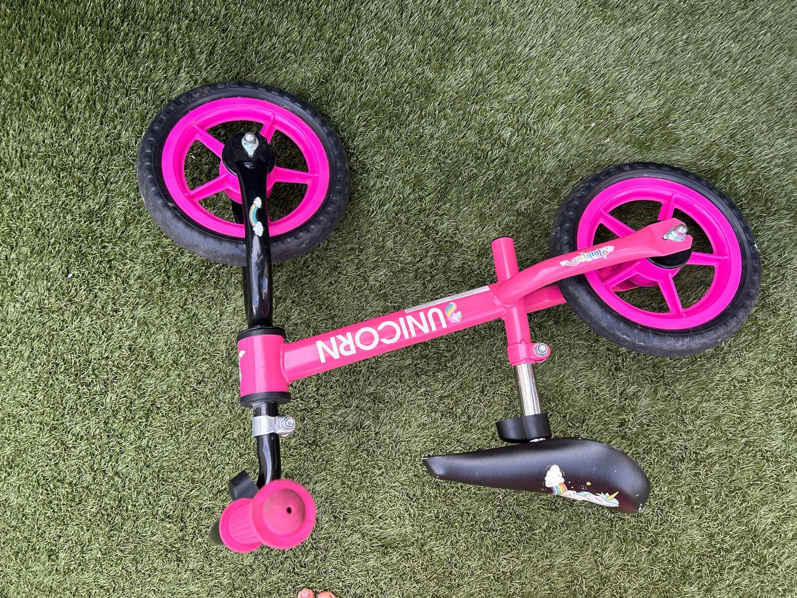 10 Inch Loopfiets Eenhoorn - Roze Stalen Frame, Ophalen, Gebruikt, Loopfiets