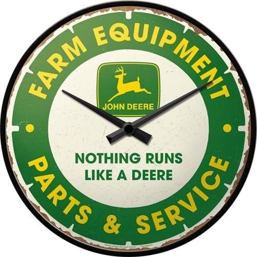 John Deere Parts Service reclame klok wandklok wanddeco deco, Ophalen of Verzenden, Nieuw, Auto's